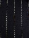 25/0977 vintage 1974 huntsman savile row bespoke heavyweight navy blue pin-stripe worsted 3-piece suit 39-40 short