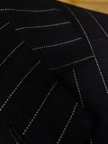 25/0977 vintage 1974 huntsman savile row bespoke heavyweight navy blue pin-stripe worsted 3-piece suit 39-40 short