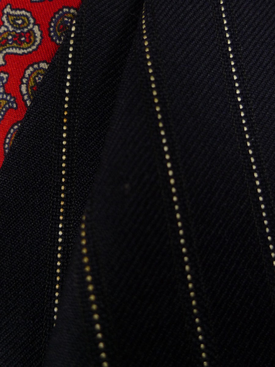 25/0977 vintage 1974 huntsman savile row bespoke heavyweight navy blue pin-stripe worsted 3-piece suit 39-40 short