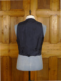 25/0977 vintage 1974 huntsman savile row bespoke heavyweight navy blue pin-stripe worsted 3-piece suit 39-40 short