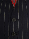 25/0977 vintage 1974 huntsman savile row bespoke heavyweight navy blue pin-stripe worsted 3-piece suit 39-40 short
