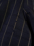 25/0977 vintage 1974 huntsman savile row bespoke heavyweight navy blue pin-stripe worsted 3-piece suit 39-40 short