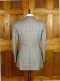 25/0978 vintage 1988 henry poole savile row bespoke grey / blue prince of wales check worsted suit 39 regular to long