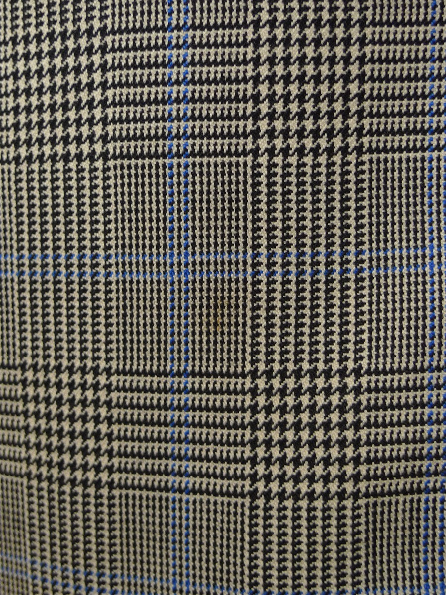25/0978 vintage 1988 henry poole savile row bespoke grey / blue prince of wales check worsted suit 39 regular to long