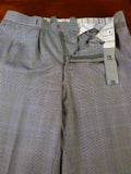 25/0978 vintage 1988 henry poole savile row bespoke grey / blue prince of wales check worsted suit 39 regular to long