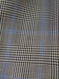 25/0978 vintage 1988 henry poole savile row bespoke grey / blue prince of wales check worsted suit 39 regular to long