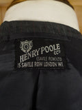 25/0973 immaculate vintage henry poole savile row bespoke grey / red & white pin-stripe worsted suit 39 regular to long