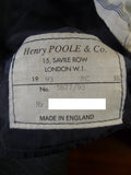 25/0973 immaculate vintage henry poole savile row bespoke grey / red & white pin-stripe worsted suit 39 regular to long