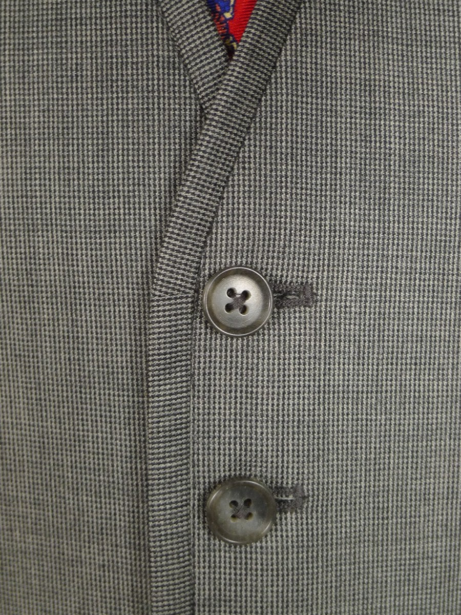 25/0961 immaculate crombie grey wool & cashmere waistcoat w/ purple lining 39-40