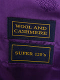 25/0961 immaculate crombie grey wool & cashmere waistcoat w/ purple lining 39-40