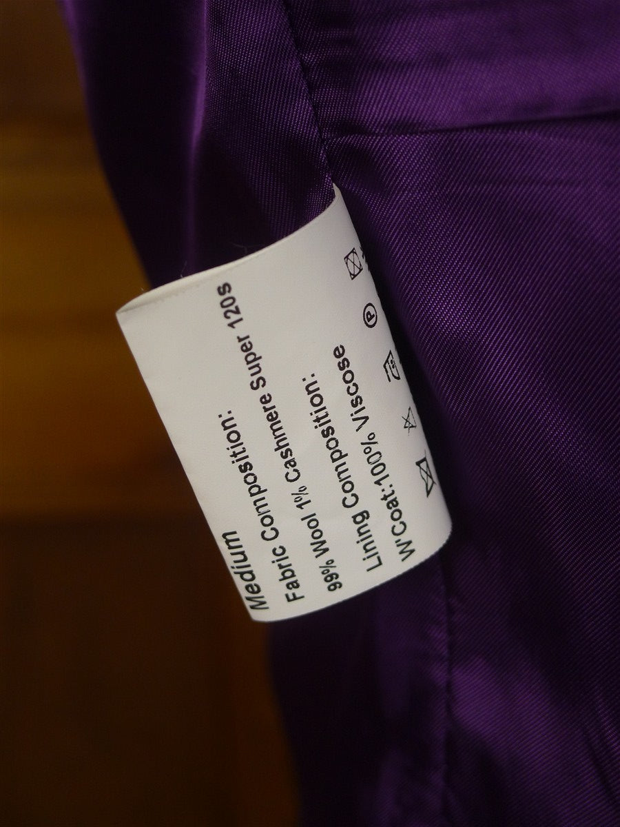 25/0961 immaculate crombie grey wool & cashmere waistcoat w/ purple lining 39-40