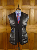 25/0972 immaculate british besoke tailor black herringbone wool morning suit 39 short