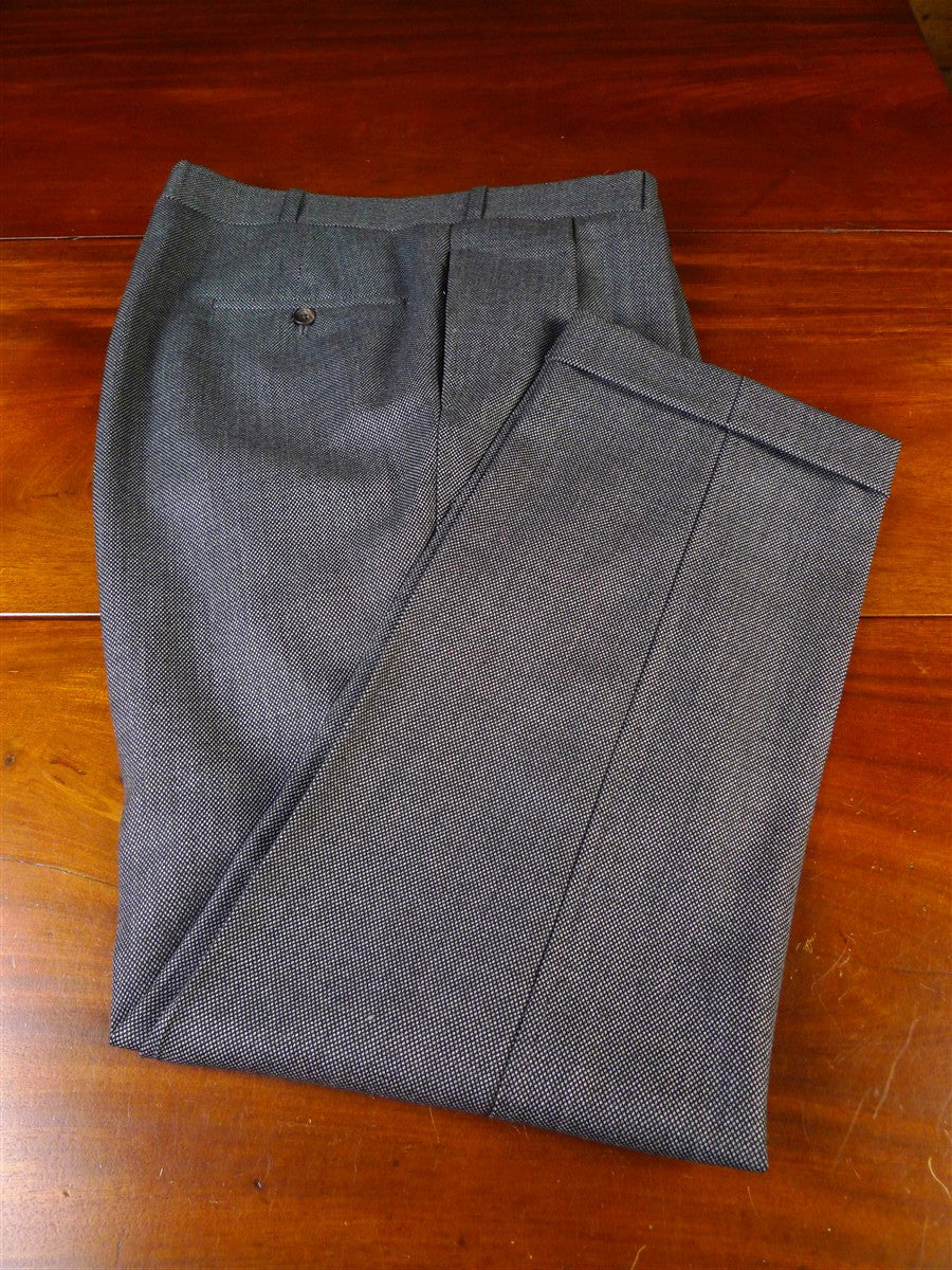 25/0985 immaculate meyer & mortimer 2018 savile row bespoke grey birds-eye weave trouser 39