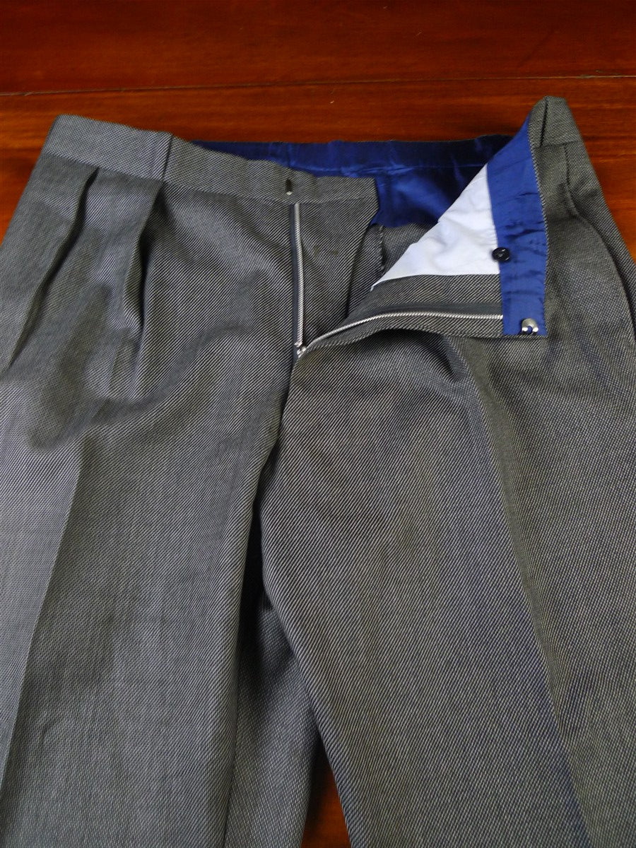 25/0985 immaculate meyer & mortimer 2018 savile row bespoke grey birds-eye weave trouser 39