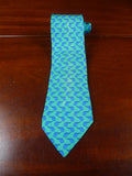 25/0957 hermes 1999 martell grand national green / blue saddle pattern silk tie 7173FA