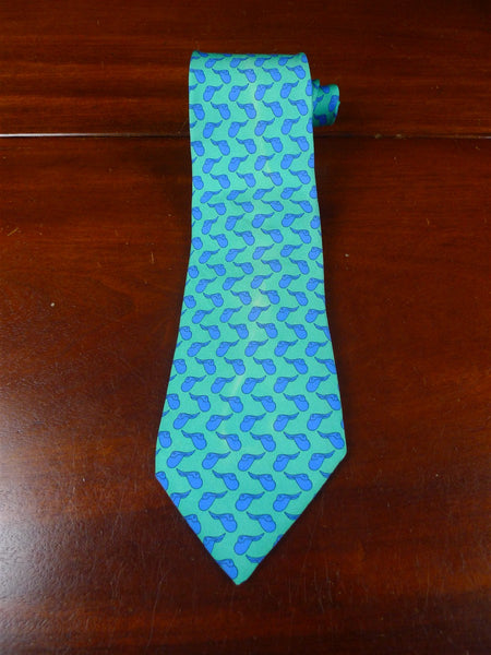 25/0957 hermes 1999 martell grand national green / blue saddle pattern silk tie 7173FA