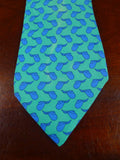 25/0957 hermes 1999 martell grand national green / blue saddle pattern silk tie 7173FA