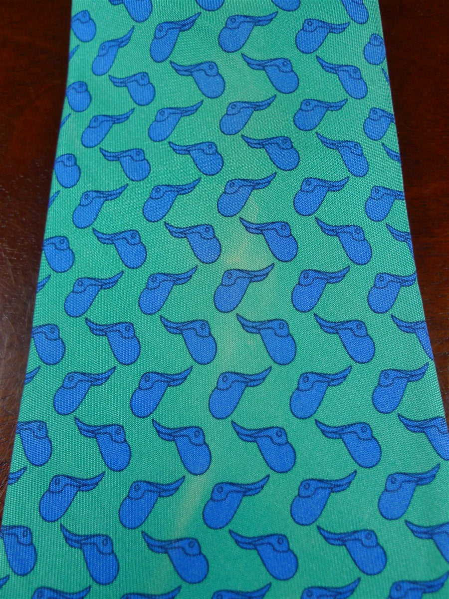 25/0957 hermes 1999 martell grand national green / blue saddle pattern silk tie 7173FA