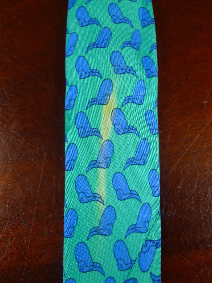 25/0957 hermes 1999 martell grand national green / blue saddle pattern silk tie 7173FA