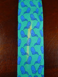 25/0957 hermes 1999 martell grand national green / blue saddle pattern silk tie 7173FA