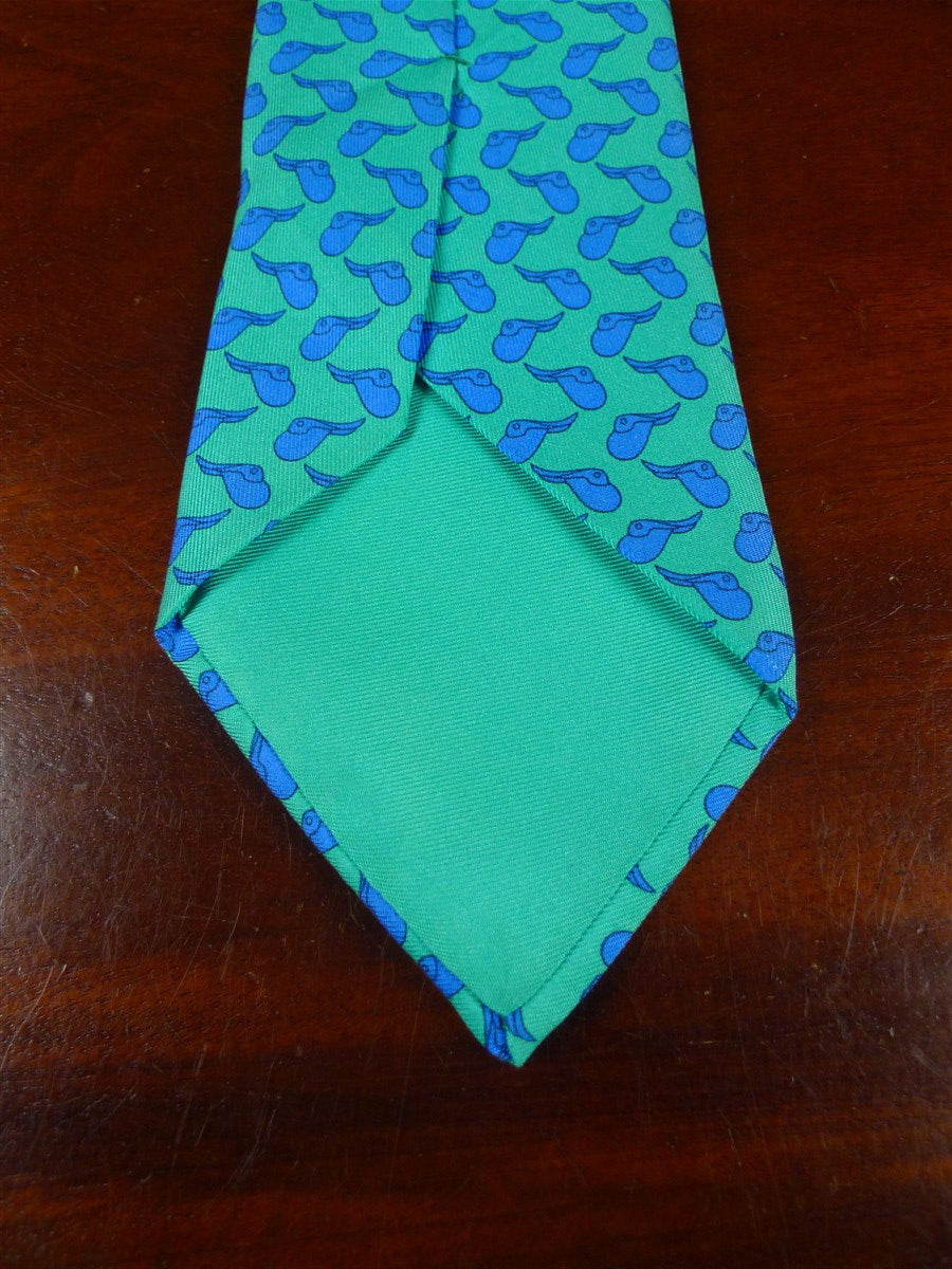 25/0957 hermes 1999 martell grand national green / blue saddle pattern silk tie 7173FA
