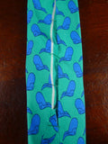 25/0957 hermes 1999 martell grand national green / blue saddle pattern silk tie 7173FA