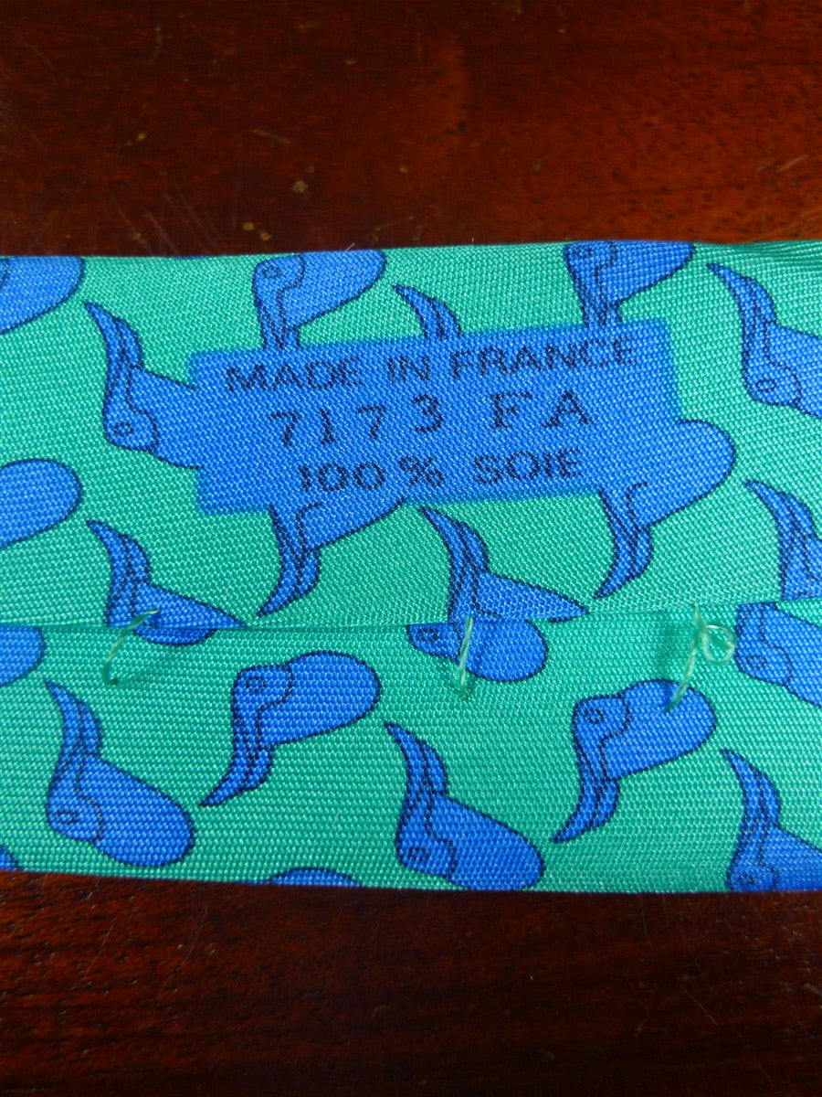 25/0957 hermes 1999 martell grand national green / blue saddle pattern silk tie 7173FA