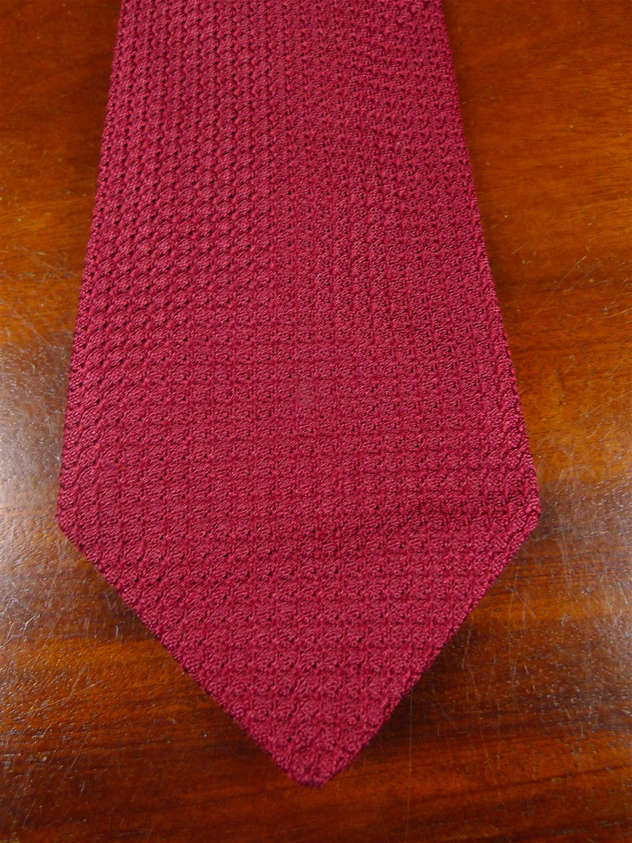 25/0960 immaculate new & lingwood wine red woven knit silk tie