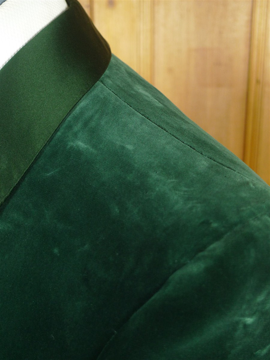 25/0990 stunning genuine 1950s vintage bottle green pure silk-velvet smoking / dinner jacket 37 regular