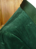 25/0990 stunning genuine 1950s vintage bottle green pure silk-velvet smoking / dinner jacket 37 regular