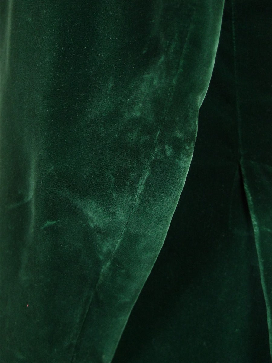 25/0990 stunning genuine 1950s vintage bottle green pure silk-velvet smoking / dinner jacket 37 regular