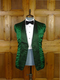 25/0990 stunning genuine 1950s vintage bottle green pure silk-velvet smoking / dinner jacket 37 regular
