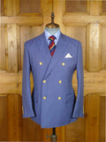 25/0991 immaculate crombie wool & linen lightweight summer boating blue stripe d/b blazer jacket 41 short