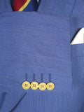 25/0991 immaculate crombie wool & linen lightweight summer boating blue stripe d/b blazer jacket 41 short