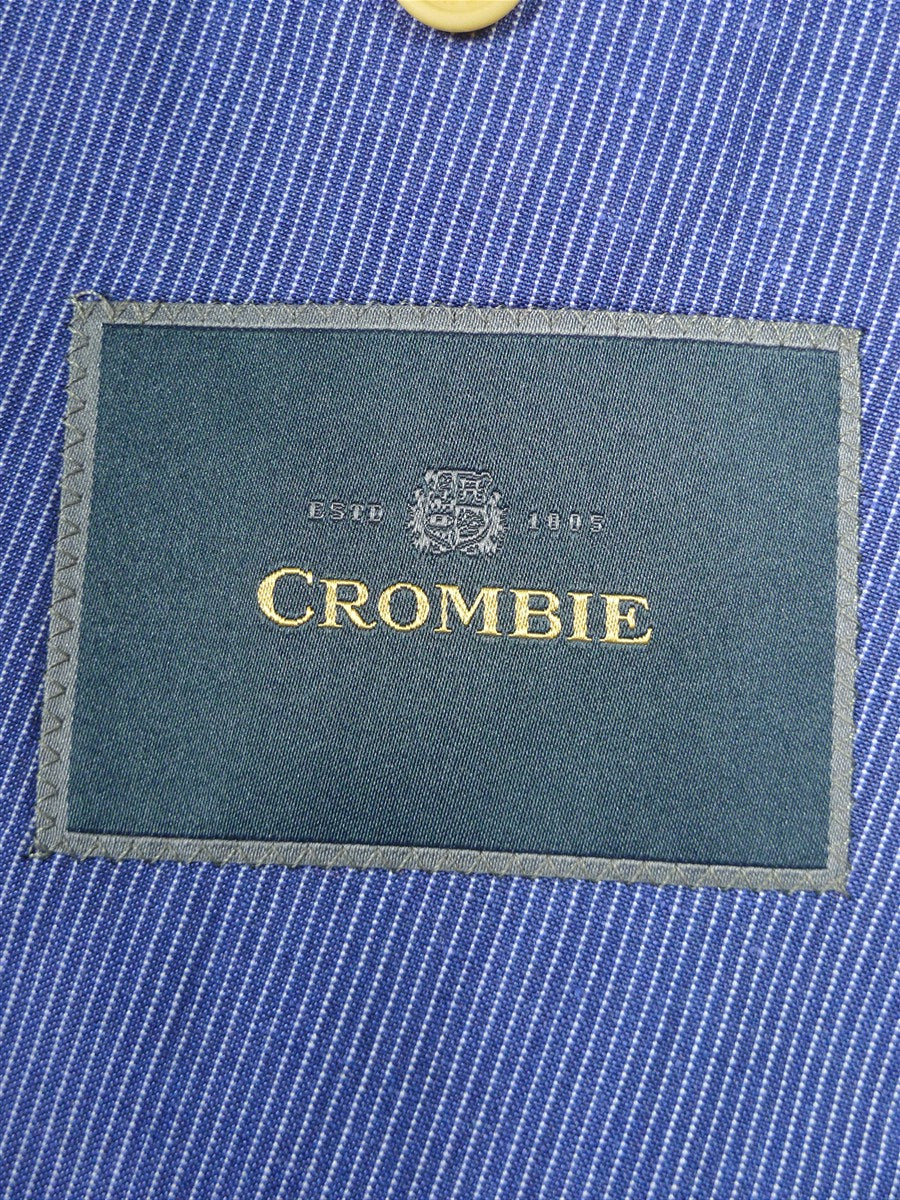25/0991 immaculate crombie wool & linen lightweight summer boating blue stripe d/b blazer jacket 41 short