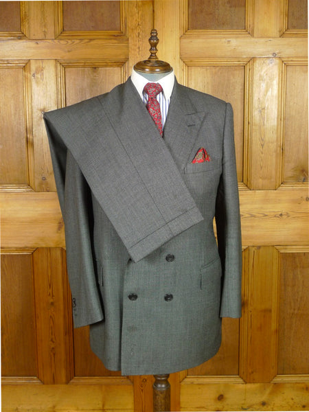 25/1002 ward & kruger 2009 savile row bespoke grey birds-eye weave worsted suit 41 long