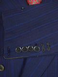 25/1003 wonderful genuine 1945 ww2 cc41 era navy royal blue stripe d/b worsted 3-piece de-mob suit 39 regular