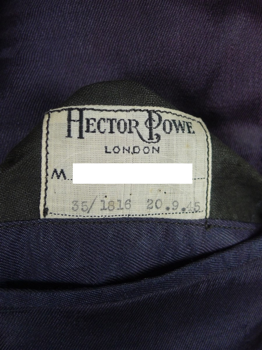 25/1003 wonderful genuine 1945 ww2 cc41 era navy royal blue stripe d/b worsted 3-piece de-mob suit 39 regular