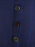 25/1003 wonderful genuine 1945 ww2 cc41 era navy royal blue stripe d/b worsted 3-piece de-mob suit 39 regular