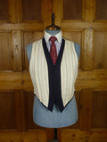 25/1003 wonderful genuine 1945 ww2 cc41 era navy royal blue stripe d/b worsted 3-piece de-mob suit 39 regular