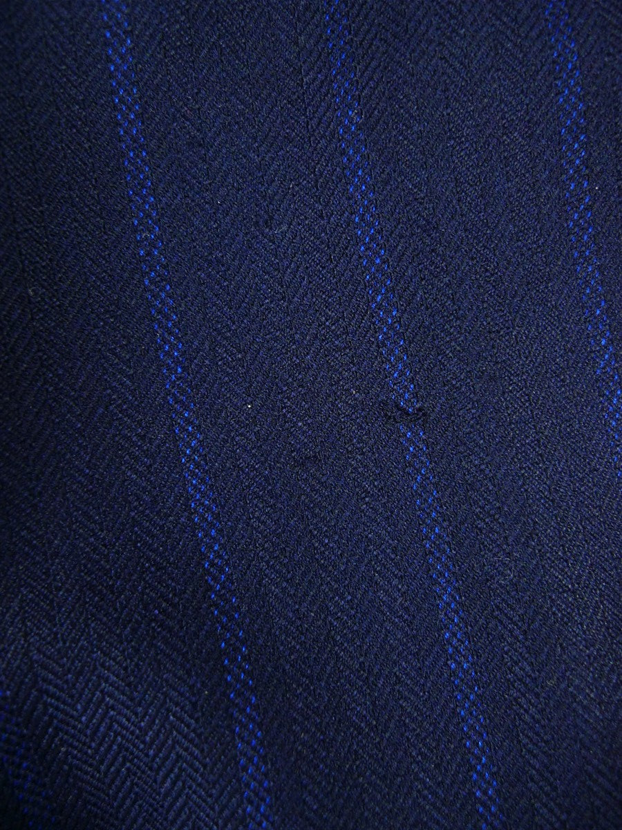 25/1003 wonderful genuine 1945 ww2 cc41 era navy royal blue stripe d/b worsted 3-piece de-mob suit 39 regular