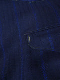 25/1003 wonderful genuine 1945 ww2 cc41 era navy royal blue stripe d/b worsted 3-piece de-mob suit 39 regular