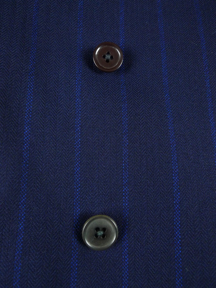 25/1003 wonderful genuine 1945 ww2 cc41 era navy royal blue stripe d/b worsted 3-piece de-mob suit 39 regular