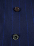 25/1003 wonderful genuine 1945 ww2 cc41 era navy royal blue stripe d/b worsted 3-piece de-mob suit 39 regular