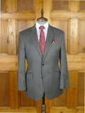 25/1000 immaculate bespoke holland & sherry light grey herringbone worsted suit 39 short