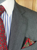 25/1000 immaculate bespoke holland & sherry light grey herringbone worsted suit 39 short