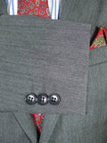 25/1000 immaculate bespoke holland & sherry light grey herringbone worsted suit 39 short