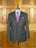 25/0999 immaculate bespoke holland & sherry grey herringbone worsted suit 39 short