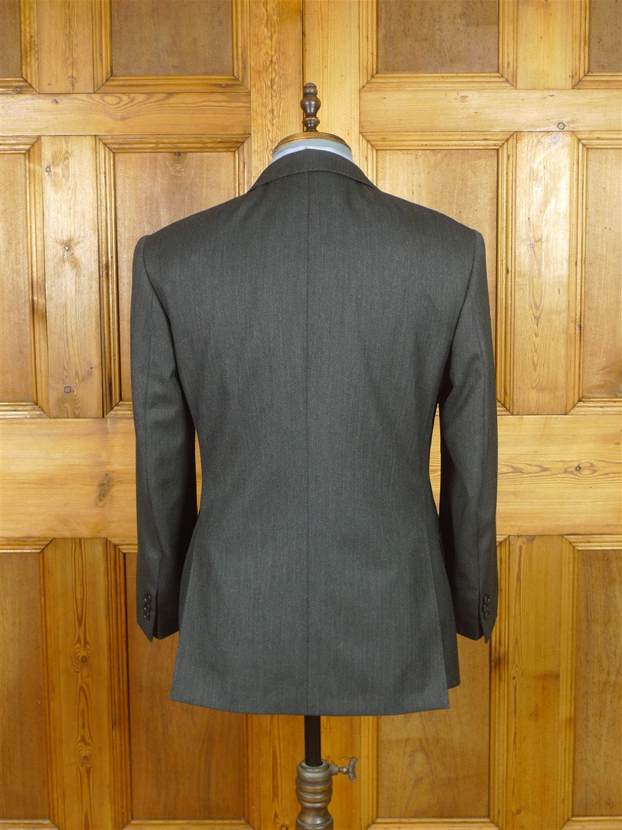 25/0999 immaculate bespoke holland & sherry grey herringbone worsted suit 39 short