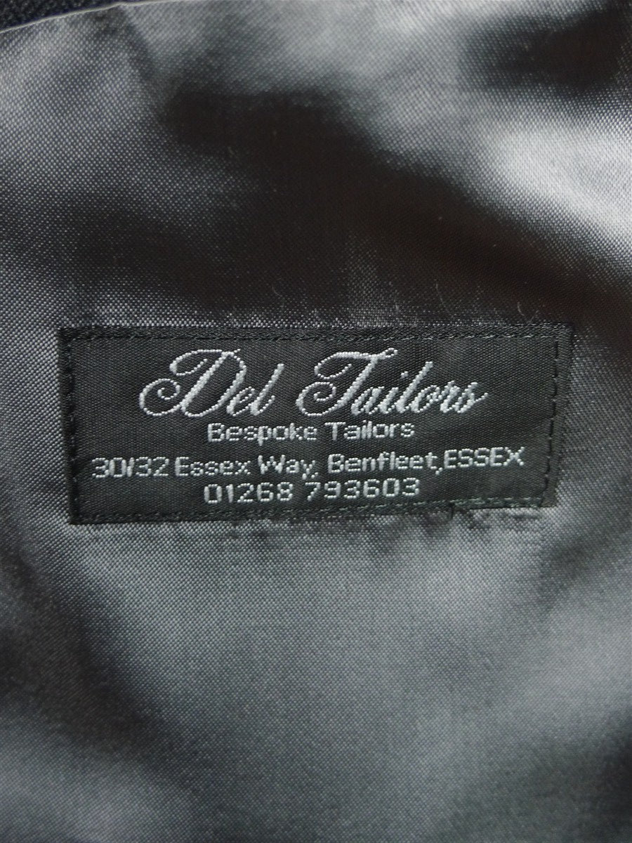 25/0999 immaculate bespoke holland & sherry grey herringbone worsted suit 39 short